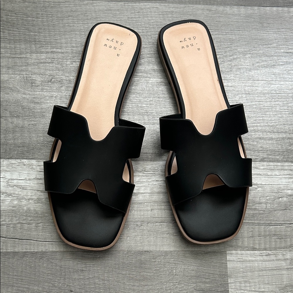a new day Black Women's Slide Sandals